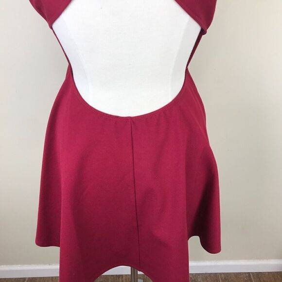 Lulus Maroon Open Back Criss Cross Mini Dress LRG - Picture 8 of 8